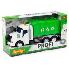 Автомобиль коммунальный инерционный (со светом и звуком) Полесье "Профи" зеленый (в коробке) 86495