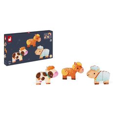 Набор вертикальных магнитных пазлов Janod Забавная ферма