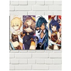 Картина по номерам игра Genshin Impact (Паймон, Лиза, Кейа, Делюк, Ху Тао) - 8161 Г 60x40