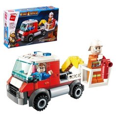 Конструктор Огнеборцы «Спасательная машина», 2 минифигуры и 112 деталей Qman