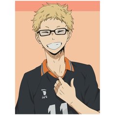 Картина по номерам на холсте Аниме Волейбол Цукишима - 747 30X40