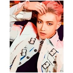Картина по номерам на холсте Музыка KPOP Ateez Хонджун - 6068 В 30x40