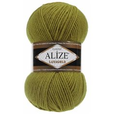 Пряжа Alize Lanagold (Ализе Ланаголд) - 2 мотка 758 оливковый 49% шерсть, 51% акрил 240м/100г