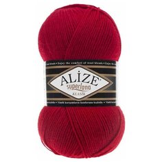 Пряжа Alize Superlana klasik (Суперлана Классик) - 5 мотков Цвет: 56 красный 25% шерсть, 75% акрил 100г 280м