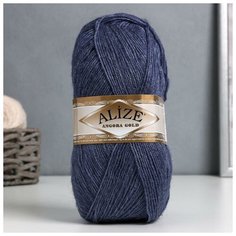 Пряжа "Angora Gold" 20%шерсть, 80%акрил 550м/100гр (203 - джинс меланж) (1 шт.) Pro Market