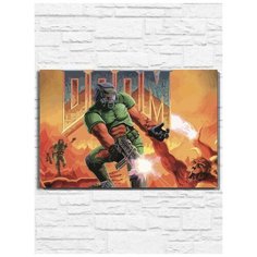 Картина по номерам на холсте игра Doom Troopers (Sega, Сега, 16 bit, 16 бит, ретро приставка) - 9879 Г 60x40