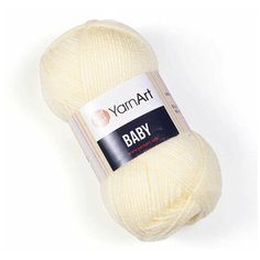 Пряжа для вязания YarnArt Baby (ЯрнАрт Беби) - 2 мотка 7003 топленое молоко, гипоаллергенная для детских изделий, 100% акрил, 150м/50г