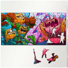 Пазл из дерева с фигурками, 230 деталей, 46х23 см игры Battletoads - 5349 Puzzle Wood