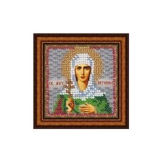 Набор для вышивания вышивальная мозаика арт. 074ПМИ Св. Муч. Антонина 6,5х6,5см