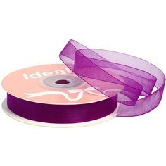 Лента капрон (органза) IDEAL шир.12мм цв.1032 т. сиреневый уп.27,4 м