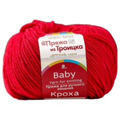 Пряжа Троицкая камвольная фабрика Кроха, 20 % мериносовая шерсть, 80 % акрил, 50 г, 135 м, 1 шт., 225 мальва