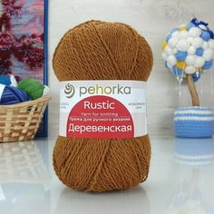 Пряжа пехорка Деревенская (Пехорка), Золотистый - 44, 100% полугрубая шерсть, 10 мотков, 100 г, 250 м.