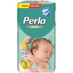 Детские подгузники Perla Twin Newborn, памперсы для новорожденных 2-5 кг, 1 размер, 42 шт