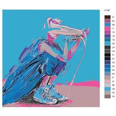 Картина по номерам Z-146 "Девушка в кроссовках" 70x70 Brushes Paints
