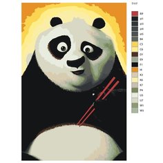 Картина по номерам Т117 "Кунг-Фу панда ест", 60x90 см Brushes Paints