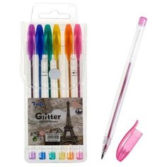 Набор гелевых ручек, 6 цветов, металлик, с блёстками, в блистере Noname