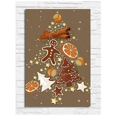 Картина по номерам на холсте новый год 2023 Merry Christmas, Санта - 11430 В 20x30