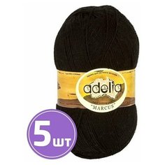 Пряжа Adelia MARCUS (02), черный, 5 шт. по 100 г
