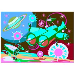 Набор для творчества Картина по номерам для малышей "Космический корабль" Ркн-101 LORI
