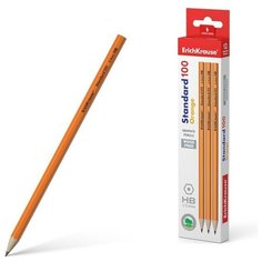 Карандаш чернографитный ErichKrause Standard 100 Orange, HB, грифель d= 2.2 мм, шестигранный, корпус из биоразлагаемого пластика