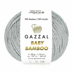 Пряжа GAZZAL Baby Bamboo, Gazzal, св. серый - 95223, 50% бамбук, 50% акрил, 10 мотков, 50 г, 115 м.