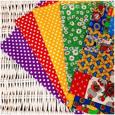 Набор для шитья, рукоделия, пэчворка, пошива мягких игрушек. 5 отрезов по 50х75 см. Бязь. Нет бренда