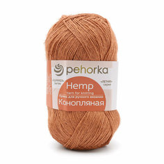 Пряжа для вязания Пехорка Конопляная, 50г, 280м (70% хлопок, 30% конопля) (1002 карамель), 5 мотков