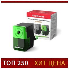 ErichKrause Точилка 1 отверстие ErichKrause, с контейнером и механизмом крепления к столу, отверстие диаметром 8 мм, микс