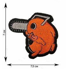 Нашивка, шеврон, патч (patch) Человек бензопила Почита (аниме), размер 7,5*7 см Нет бренда