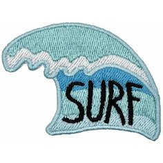 Нашивка (шеврон, патч) на одежду Surf (Серфинг) на термоплёнке 65х50 мм Tixxi Studio