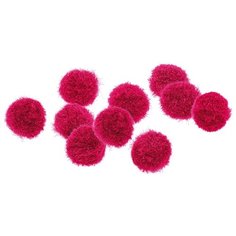 Помпоны для декорирования, творчества и рукоделия 10 мм малиновые, 40 шт. Китай