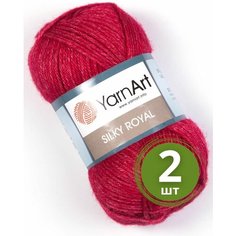Пряжа YarnArt Silky Royal (ЯрнАрт Силк Роял) 2 мотка цвет 433, Вишня, 35% шелковая вискоза, 65% мериносовая шерсть, 50г, 140 м
