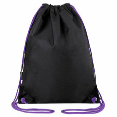 Сумка - мешок, рюкзак для сменной обуви (сменки) Brauberg плотный, карман на молнии, подкладка, 43х33 см, Neon Purple, 271626