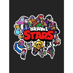 Плакат, постер на бумаге Brawl Stars/Браво Старс/игровые/игра/компьютерные герои персонажи. Размер 60 х 84 см