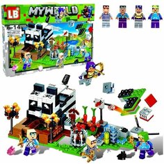 Конструктор Майнкрафт Игрушка Minecraft My World набор "Дом Панды" 478 деталей Leduo