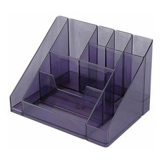 Подставка-органайзер "Каскад", 115х160х105 мм, 9 отделений, тонированная серая, ОР14 Стамм