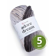 Пряжа YarnArt Adore Dream (Адоре Дрим) - 5 мотков 1050 Беж / белый / серый, 100% акрил антипиллинг, 100 г 280 м