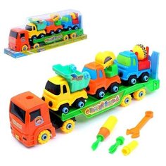 Конструктор винтовой "Автовоз", с 3 машинками Полесье