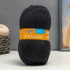 Пряжа Семеновская Svetlana (Светлана ПШ) графит(951), 50%шерсть/50%акрил, 250м, 100г, 1шт