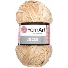 Пряжа YarnArt Velour светло-бежевый (843), 100% микрополиэстер, 170м, 100г, 1шт