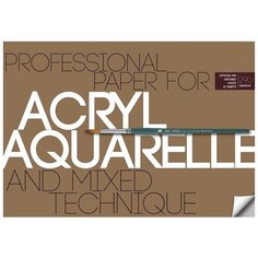 Бумага для акварели и акрила Bruno Visconti А3, 10 листов, блок 290 гр, в папке (4-113)