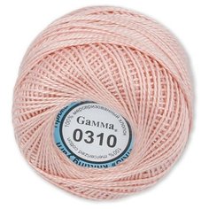 Пряжа "GAMMA" Ирис 100% хлопок Цвет: 0310 - Светло-персиковый (10 шт, х 10г. х 82 м)