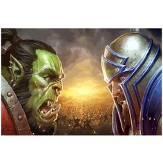 Картина по номерам на холсте world of warcraft - 1 60 x 40