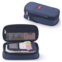 Пенал для мальчика, для девочек, школьный, органайзер для канцелярии синий Pro100