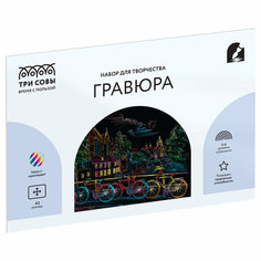 Гравюра с мультицветной основой ТРИ совы "Амстердам", А3 (арт. 345947)