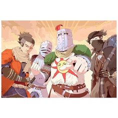 Картина по номерам на холсте игра Dark Souls (Souls boys, Sekiro, Bloodborne, Солер) - 8162 Г 60x40