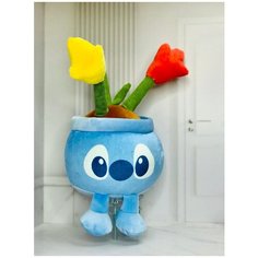 Мягкая игрушка вазон с цветочками. 22 см Plush Toys