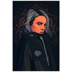 Картина по номерам на холсте Музыка Биллий Айлиш - 8355 В 60x40