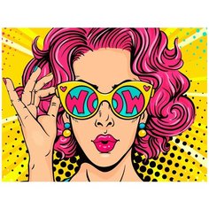 Картина по номерам на холсте Яркая девушка (Поп Арт, Wow) - 7607 Г 30x40