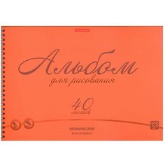 Альбом для рисования с пластиковой обложкой на спирали ErichKrause Neon оранжевый, А4, 40 листов (2 шт.)
